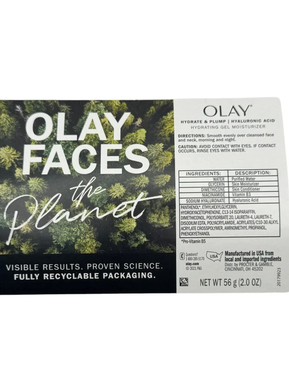 2 Pack Olay Hydrate & Plump Hyaluronic Acid Hydrating Gel Moisturizer 2 oz Each